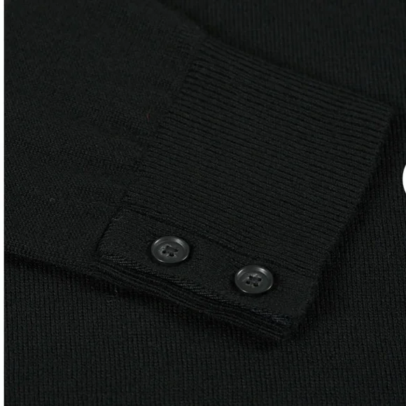 Cashmere Side Button Turtleneck - Brand New - NEVER WORN - Black